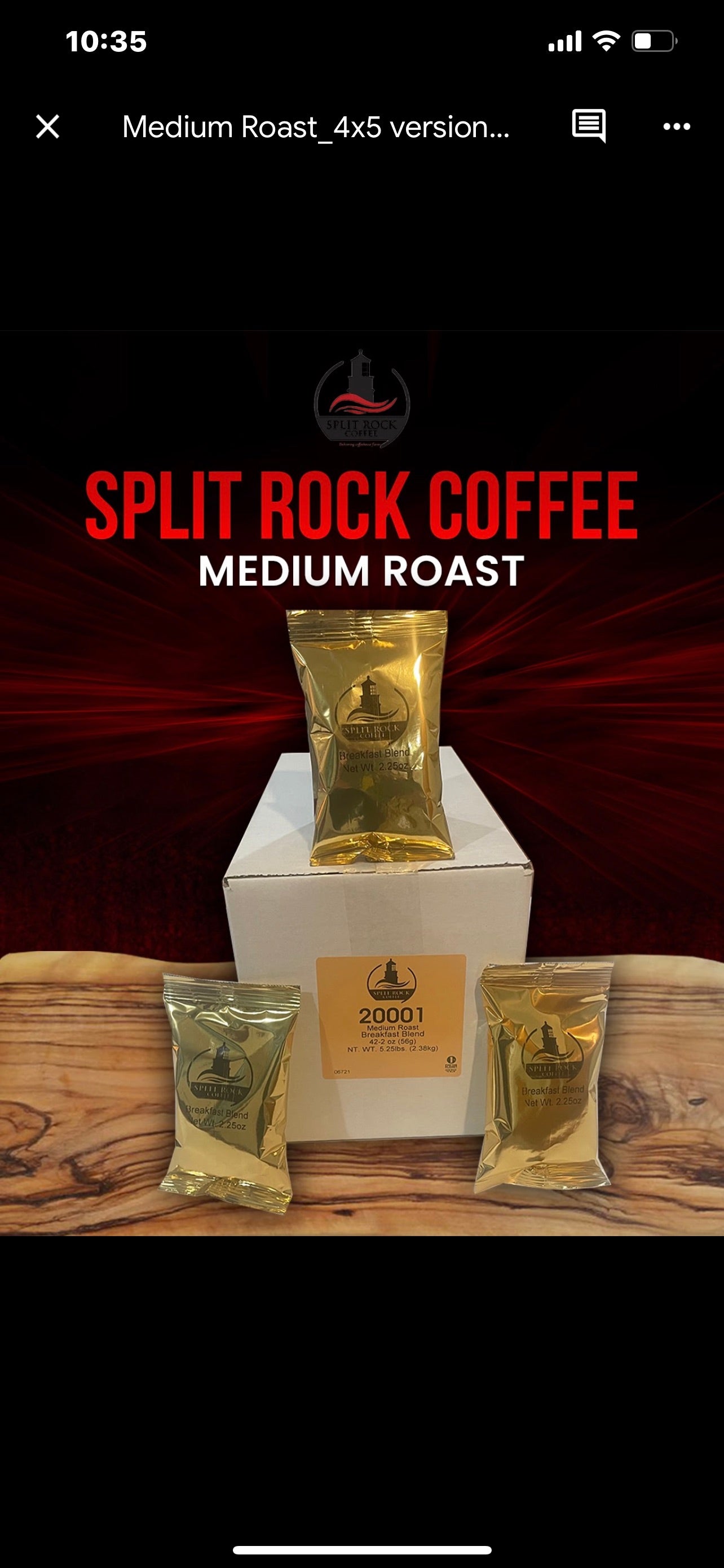 Split Rock Coffee™ Medium Roast – 2.0 oz., Frac Packages Case of 42