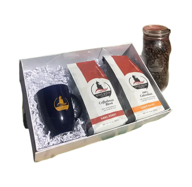 2 - 10 oz. Medium Roast Breakfast Blend coffee with a Split Rock Coffee Mug